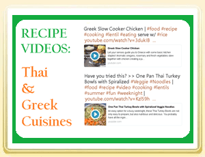 3 Recipe Videos Thai and Greek Cuisines
