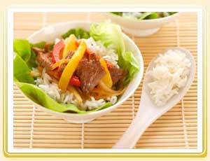 Rice Recipe: Mango Beef and Rice Lettuce