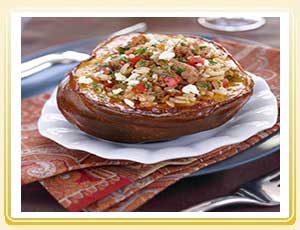 Stuffed Acorn Squash with Sausage and Rice